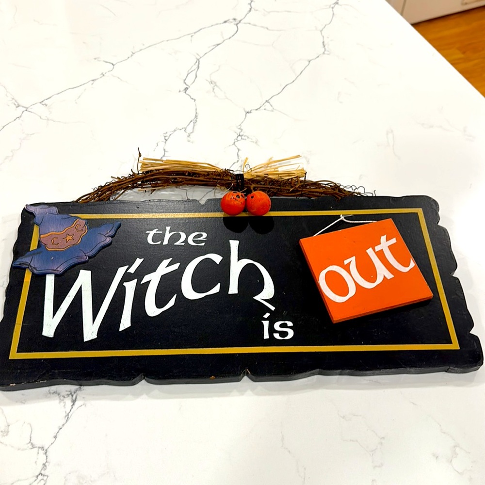 EUC Halloween 🎃 Wooden The Witch is In Wall Decor - Picture 2 of 8